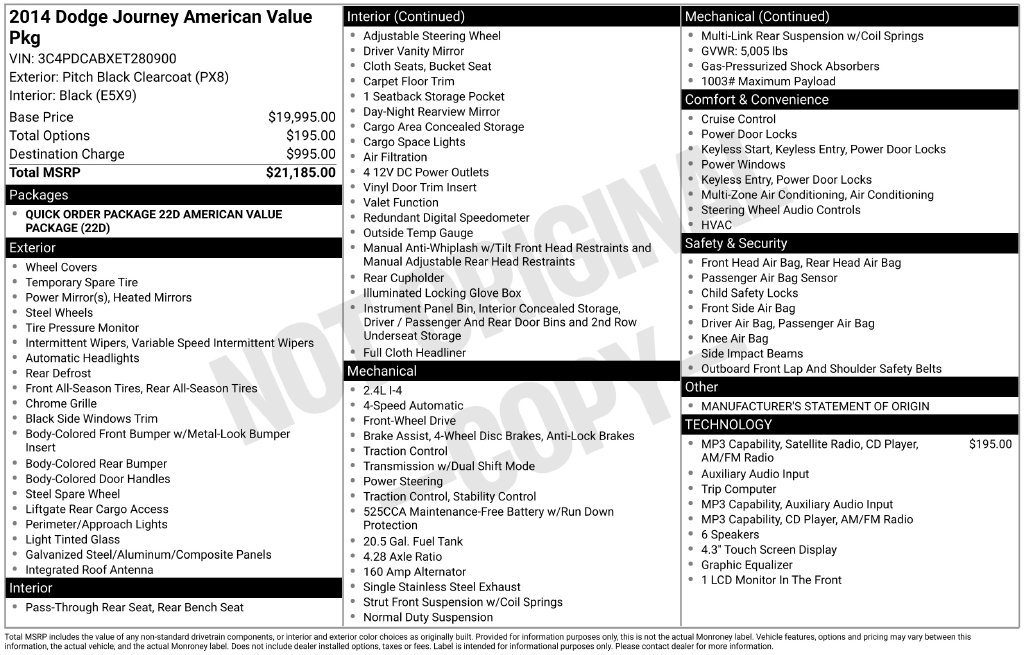 Used 2014 Dodge Journey American Value Package FWD image 5