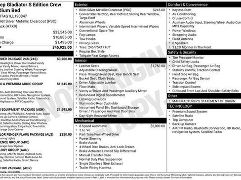 Used 2020 Jeep Gladiator Sport w/ Quick Order Package 24S image 22