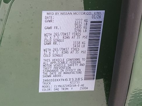 New 2026 Nissan Frontier PRO-4X w/ Pro Premium Package image 12