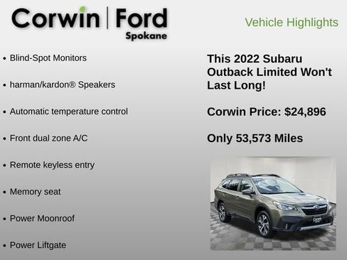 Used 2022 Subaru Outback Limited AWD/4WD image 6