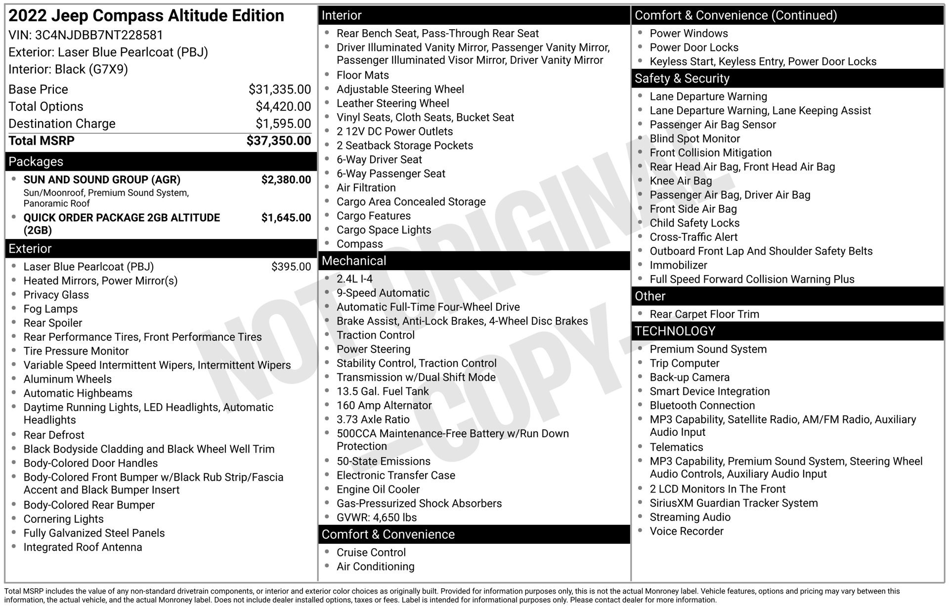 Used 2022 Jeep Compass Latitude w/ Sun and Sound Group AWD/4WD image 4