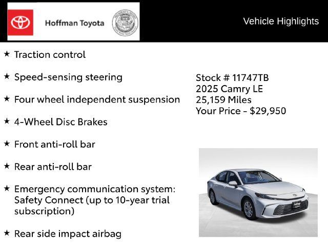 Used 2025 Toyota Camry LE FWD image 22