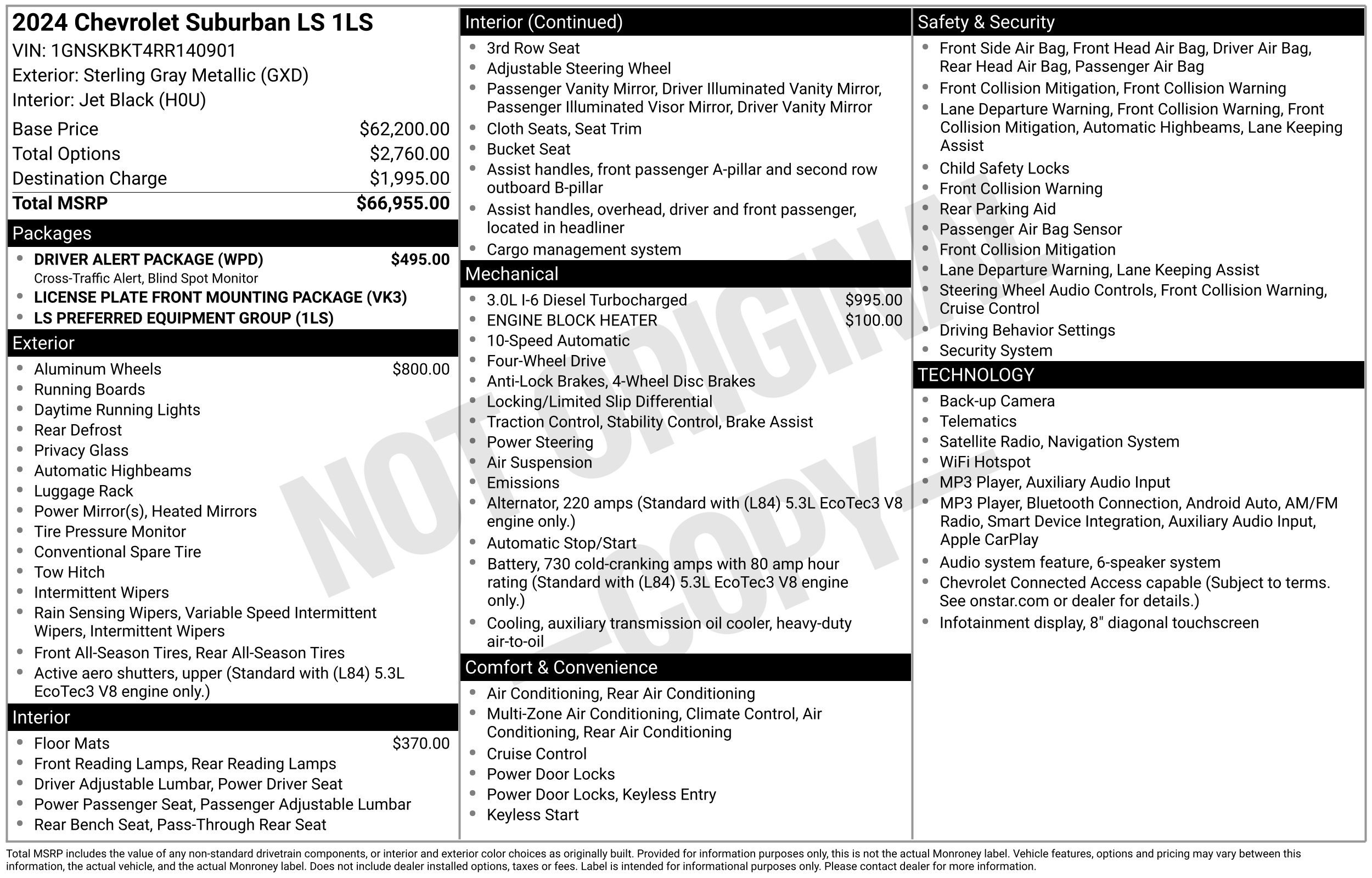 Used 2024 Chevrolet Suburban LS w/ Driver Alert Package AWD/4WD image 2