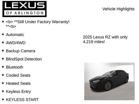 Used 2025 Lexus RZ 450e w/ Technology Package image 8