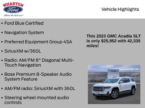 Used 2023 GMC Acadia SLT FWD image 5