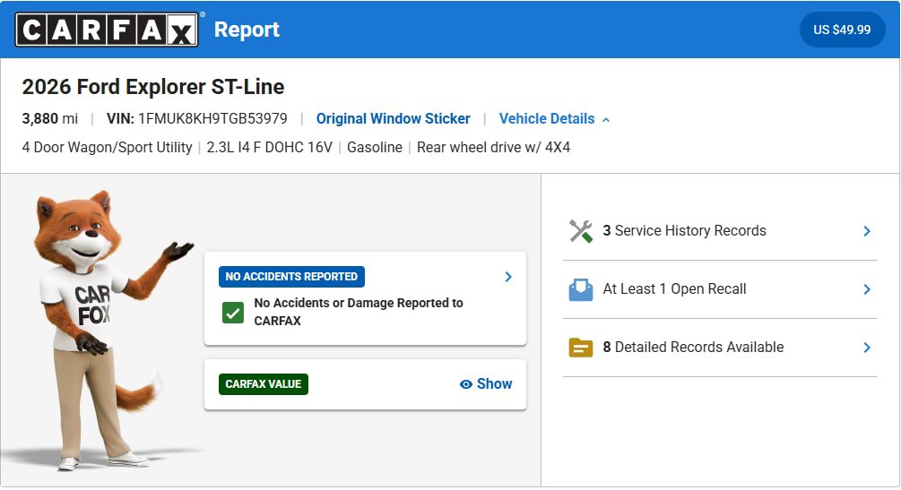 Used 2026 Ford Explorer ST-Line w/ ST-Line Street Pack AWD/4WD image 4