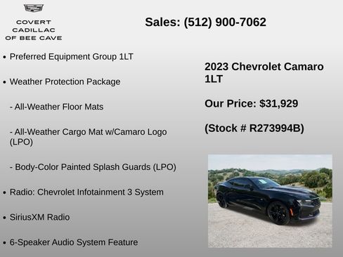Used 2023 Chevrolet Camaro LT RWD image 6