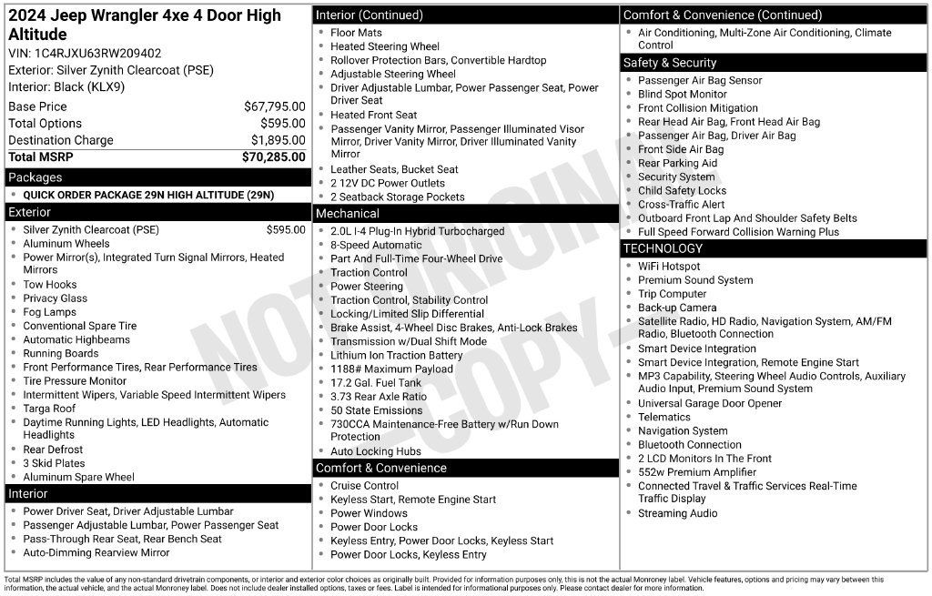 Certified 2024 Jeep Wrangler High Altitude AWD/4WD image 3