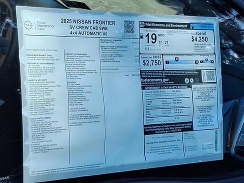 New 2025 Nissan Frontier SV image 11
