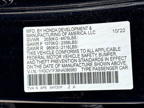 Certified 2022 Honda Accord Sport image 28