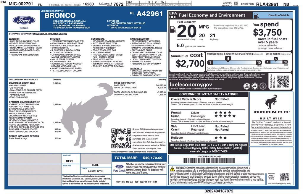 Certified 2024 Ford Bronco Big Bend AWD/4WD image 20