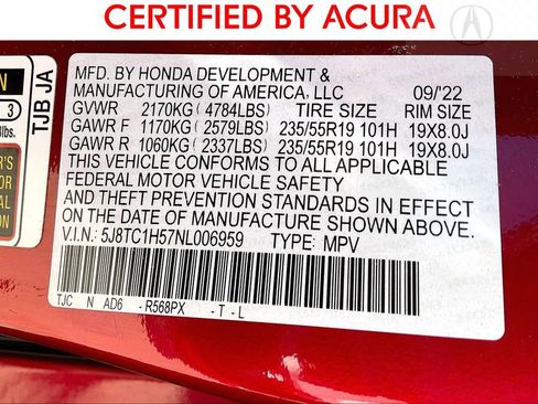 Certified 2022 Acura RDX w/ Technology Package image 42