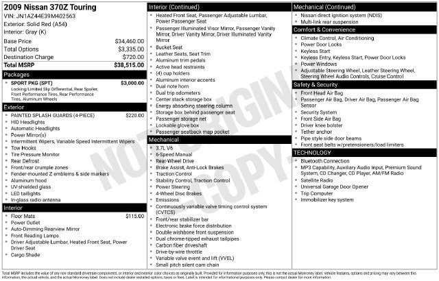 Used 2009 Nissan 370Z Touring w/ Sport Pkg RWD image 4