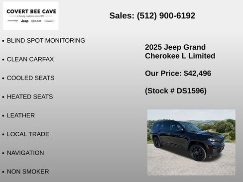 Used 2025 Jeep Grand Cherokee L Limited w/ Luxury Tech Group II RWD image 6