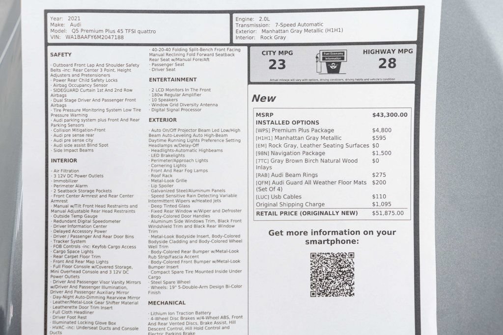 Used 2021 Audi Q5 2.0T Premium Plus w/ Premium Plus Package AWD/4WD image 54
