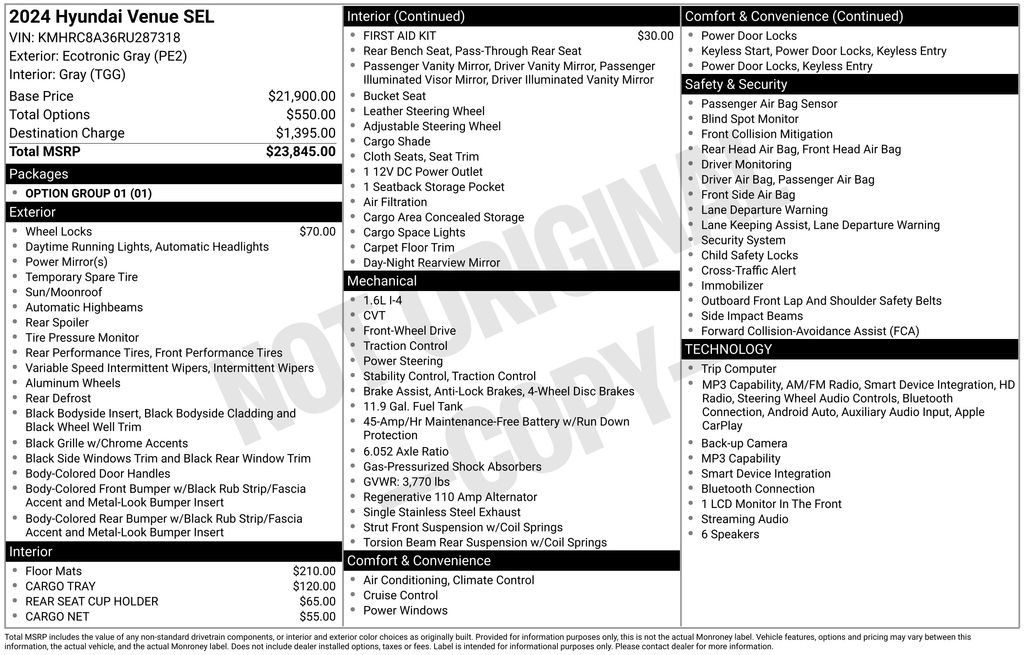 Certified 2024 Hyundai Venue SEL FWD image 29