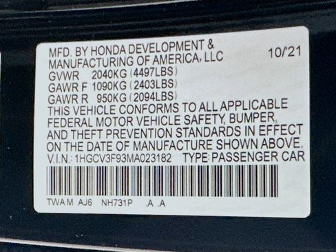 Used 2021 Honda Accord Touring image 12