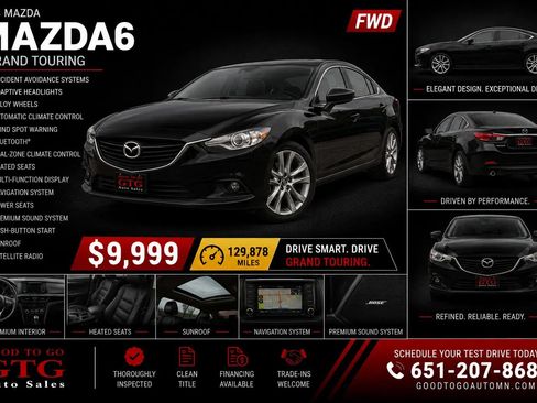 Used 2014 MAZDA MAZDA6 Grand Touring w/ GT Technology Package FWD image 1