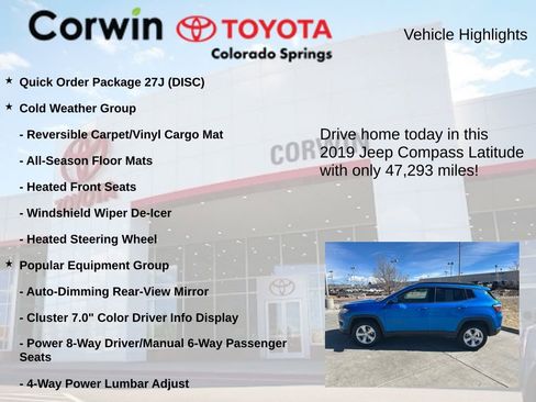 Used 2019 Jeep Compass Latitude w/ Popular Equipment Group image 7