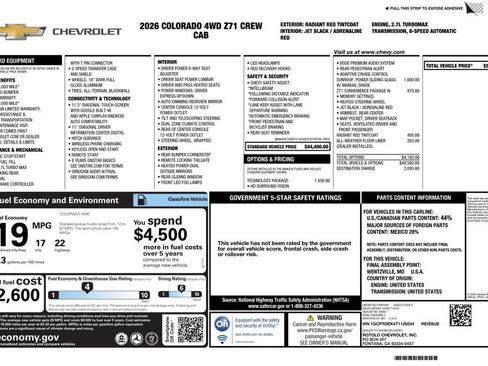 Used 2026 Chevrolet Colorado Z71 w/ Technology Package image 4