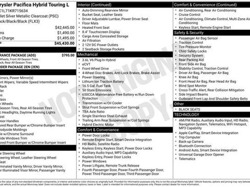 Used 2019 Chrysler Pacifica Touring-L w/ S Appearance Package FWD image 35