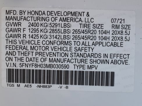 Certified 2021 Honda Passport Elite image 43
