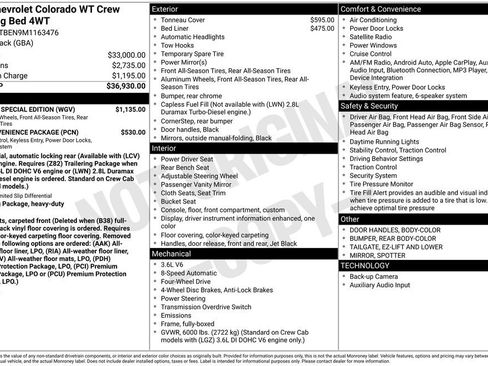 Certified 2021 Chevrolet Colorado W/T w/ Custom Special Edition AWD/4WD image 39