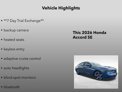 New 2026 Honda Accord SE image 5