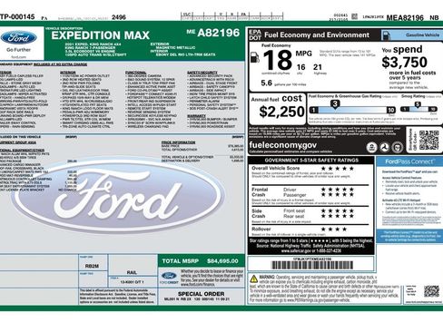 Used 2021 Ford Expedition Max King Ranch w/ Cargo Package image 9