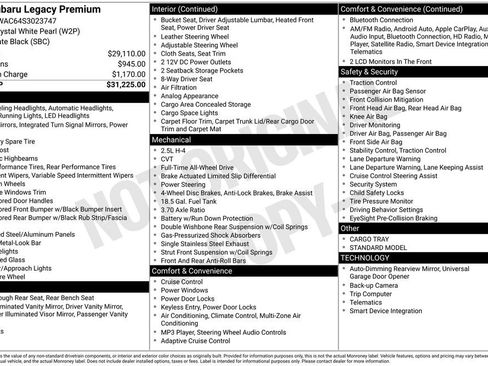 Certified 2025 Subaru Legacy Premium AWD/4WD image 10