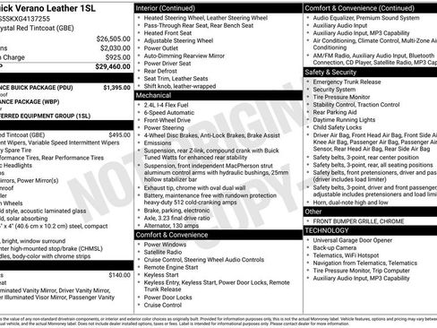 Used 2016 Buick Verano Leather w/ Experience Buick Package image 9