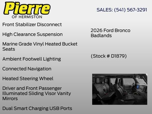 New 2026 Ford Bronco Badlands w/ Sasquatch Package AWD/4WD image 8