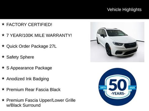 Certified 2024 Chrysler Pacifica Touring-L w/ S Appearance Package FWD image 8