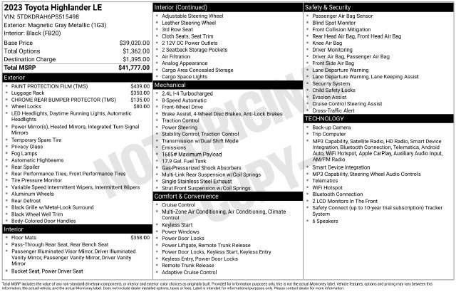 Used 2023 Toyota Highlander LE FWD image 10