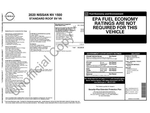 Used 2020 Nissan NV 1500 SV w/ Navigation Package RWD image 2