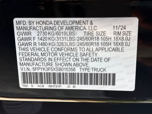 Certified 2025 Honda Ridgeline RTL image 33