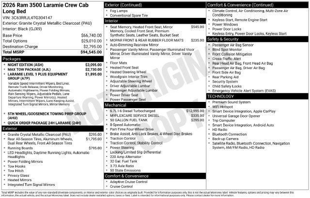 New 2026 RAM 3500 Laramie w/ Night Edition AWD/4WD image 36
