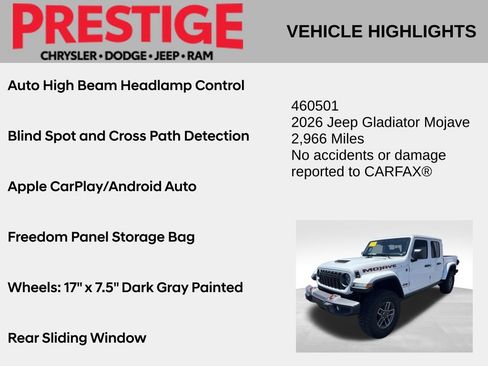 Used 2026 Jeep Gladiator Mojave w/ Safety Group AWD/4WD image 4