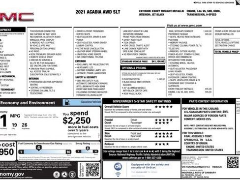 Used 2021 GMC Acadia SLT w/ Elevation Edition image 19