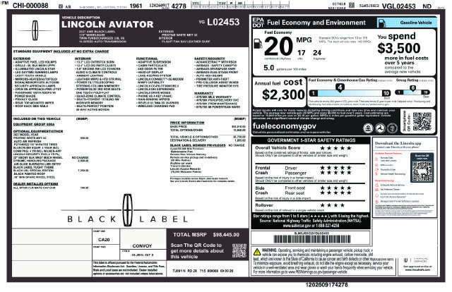 New 2027 Lincoln Aviator Black Label w/ Black Label Special Edition AWD/4WD image 25