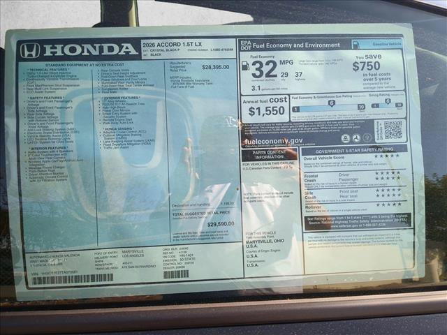 New 2026 Honda Accord LX image 16