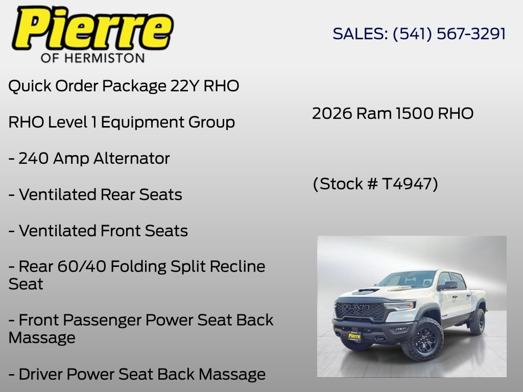 New 2026 RAM 1500 RHO w/ RHO Level 1 Equipment Group AWD/4WD image 6