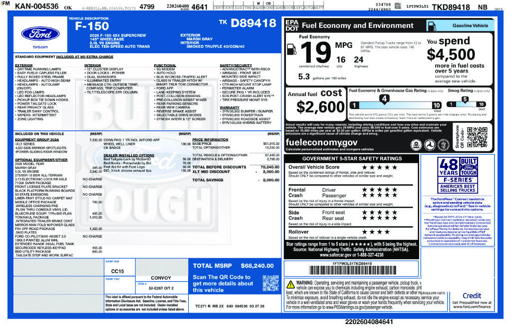 New 2026 Ford F150 XLT w/ Equipment Group 302A MID AWD/4WD image 4