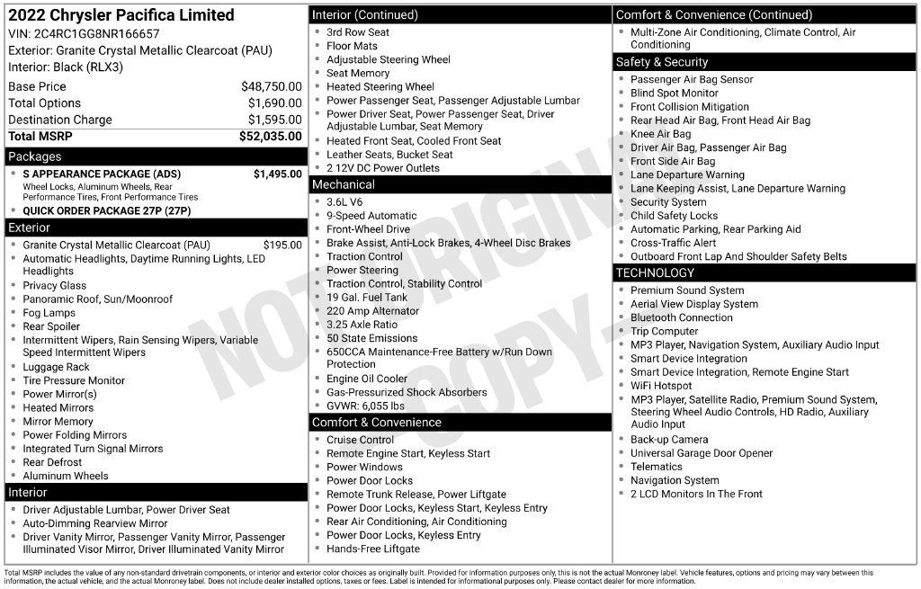 Used 2022 Chrysler Pacifica Limited w/ S Appearance Package FWD image 43