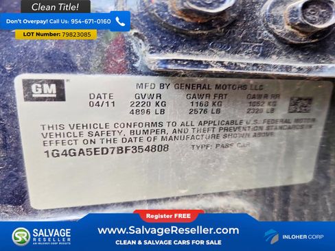 Used 2011 Buick LaCrosse CX FWD image 16