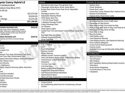 Used 2021 Toyota Camry LE w/ Audio Upgrade Package FWD image 32