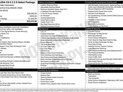 Used 2025 MAZDA CX-5 AWD 2.5 S w/ Select Package image 36