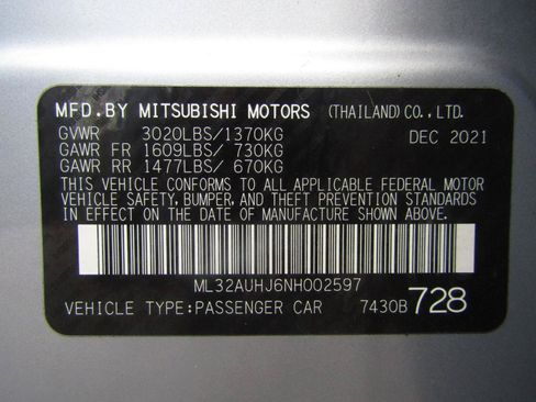 Used 2022 Mitsubishi Mirage ES FWD image 26