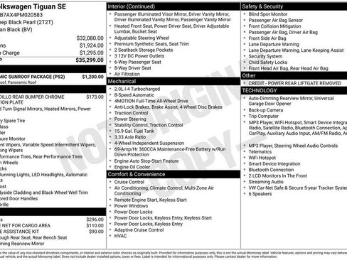 Used 2023 Volkswagen Tiguan SE w/ Panoramic Sunroof Package AWD/4WD image 13