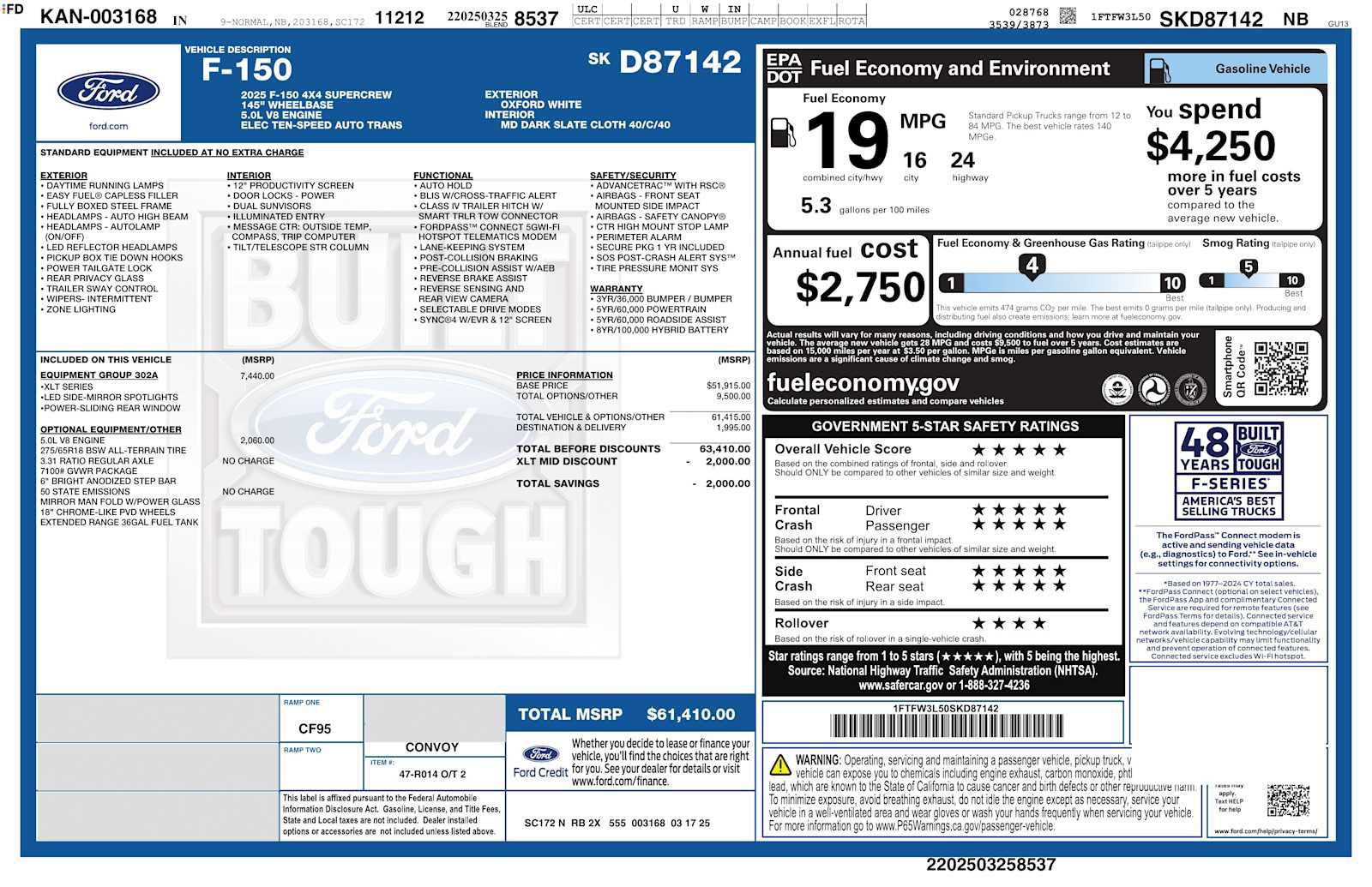 Used 2025 Ford F150 XLT w/ Equipment Group 302A MID AWD/4WD image 12